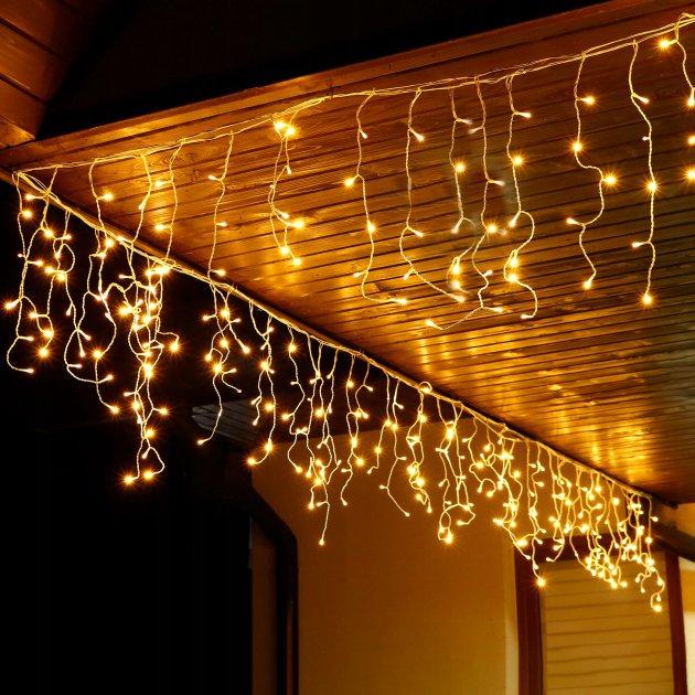 Гирлянда-бахрома Xmas 200L Line Short curtain 10х1,5 м Белый теплый (553768)