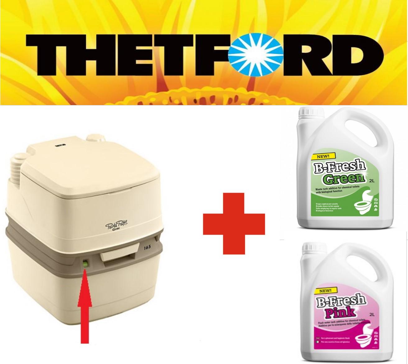 Біотуалет Thetford Porta Potti 165 Luxe з індикатором медичний пластик та набір рідин (pp165LBeFr) - фото 4