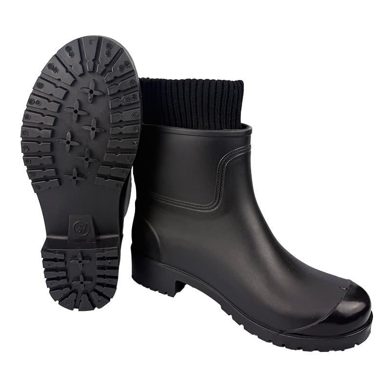 Резиновые ботинки женские с утеплителем 602-20 p. 37 23,5 см Черный