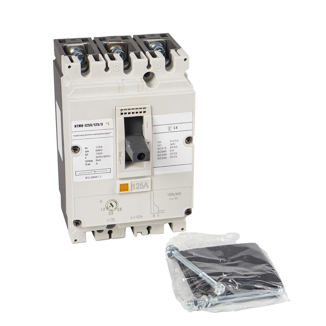 Автоматичний вимикач шафовий розчеплювач напруги TESLA NTM8 125 3р 125A (26)