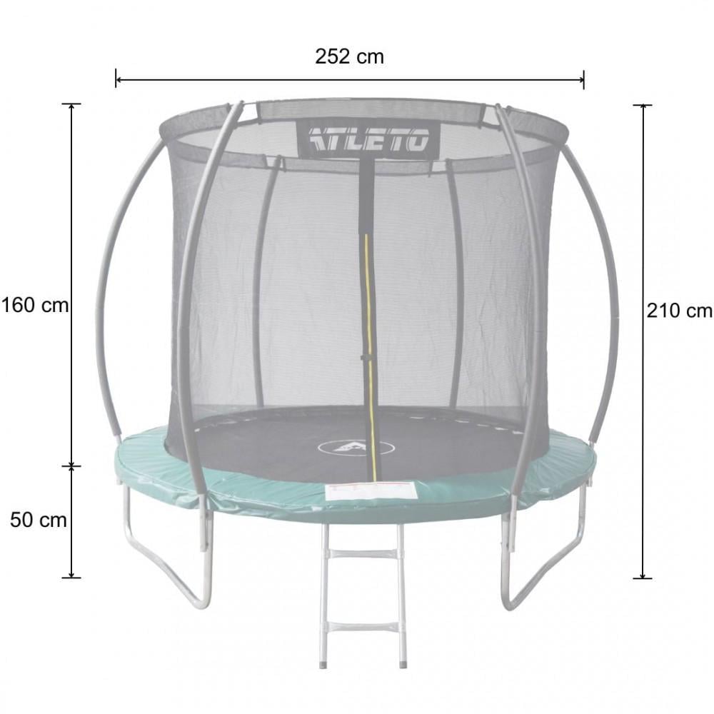 Батут детский Atleto с внутренней сеткой и стремянкой 252 см Зеленый (21000803) - фото 3 Батут детский Atleto с внутренней сеткой и стремянкой 252 см Зеленый (21000803) - фото 3