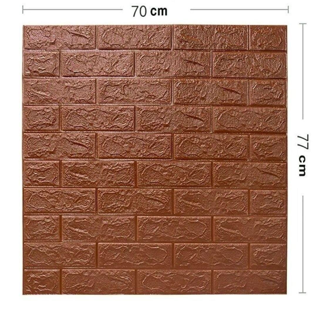 3D-панель декоративная под кирпич самоклеящийся 700x770x3 мм Коричневый (BN3-008) - фото 4 3D-панель декоративная под кирпич самоклеящийся 700x770x3 мм Коричневый (BN3-008) - фото 4