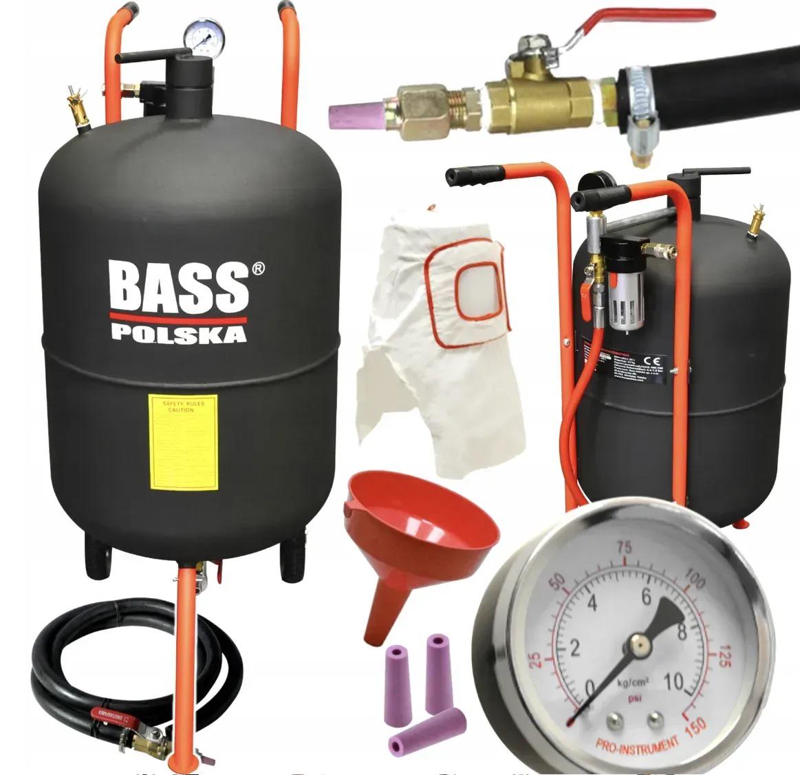 Профессиональный пескоструйный аппарат Bass Polska, Сифонная установка 80л, Аппарат для очистки металла
