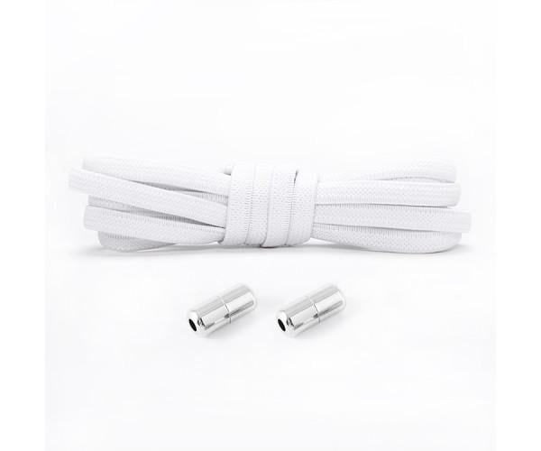 Шнурки еластичні з фіксаторами без зав'язок 90 см Білий Шнурки еластичні з фіксаторами без зав'язок 90 см Білий