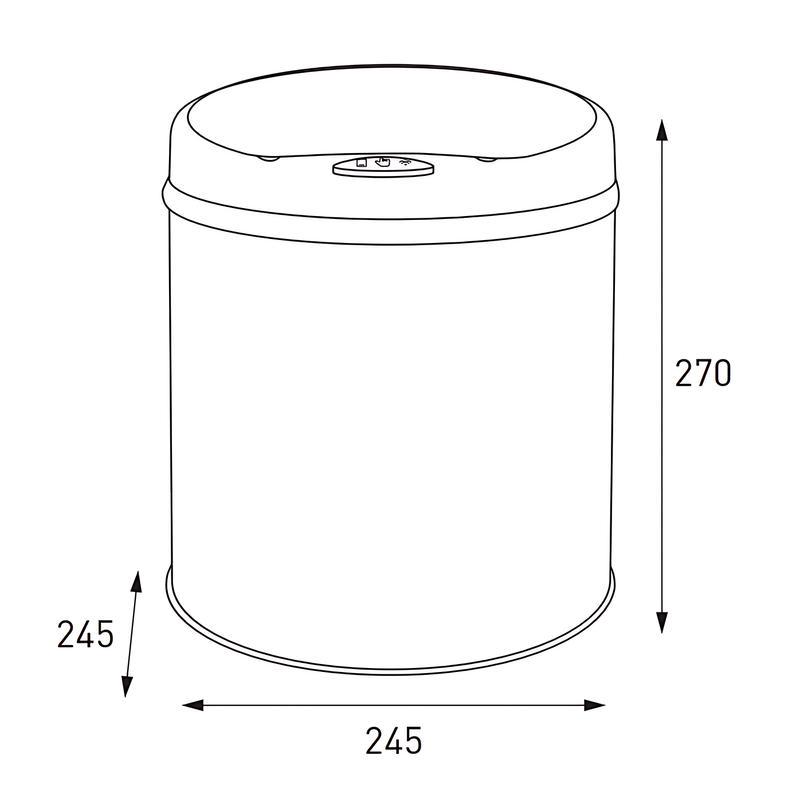 Ведро для мусора MIXXUS Premium Ellipse-TC0109 сенсорное 9 л Хром/Черный (OL-MI7083) - фото 5 Ведро для мусора MIXXUS Premium Ellipse-TC0109 сенсорное 9 л Хром/Черный (OL-MI7083) - фото 5