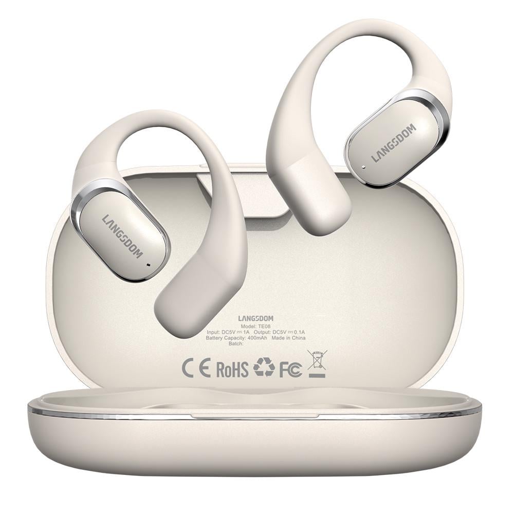 Наушники беспроводные Langsdom TE08 Earhook Earbuds Biege Наушники беспроводные Langsdom TE08 Earhook Earbuds Biege