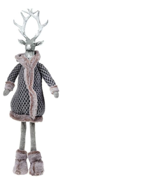 Фигура декоративная Олень в сером пальто 93 см
