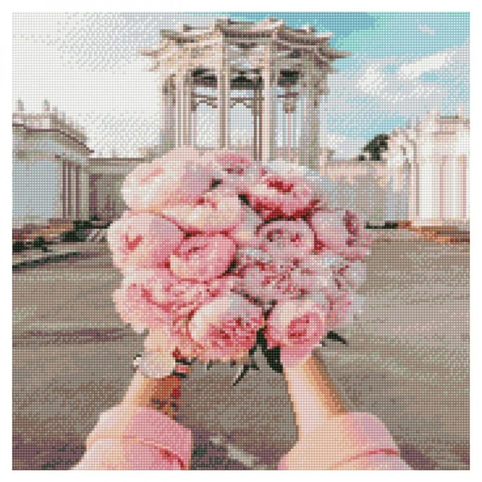 Алмазная мозаика Strateg Букет в руках 50x50 см (GA0002)