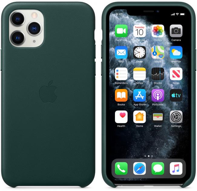 Apple Leather Case for iPhone 11 Pro, Forest Green (MWYC2)