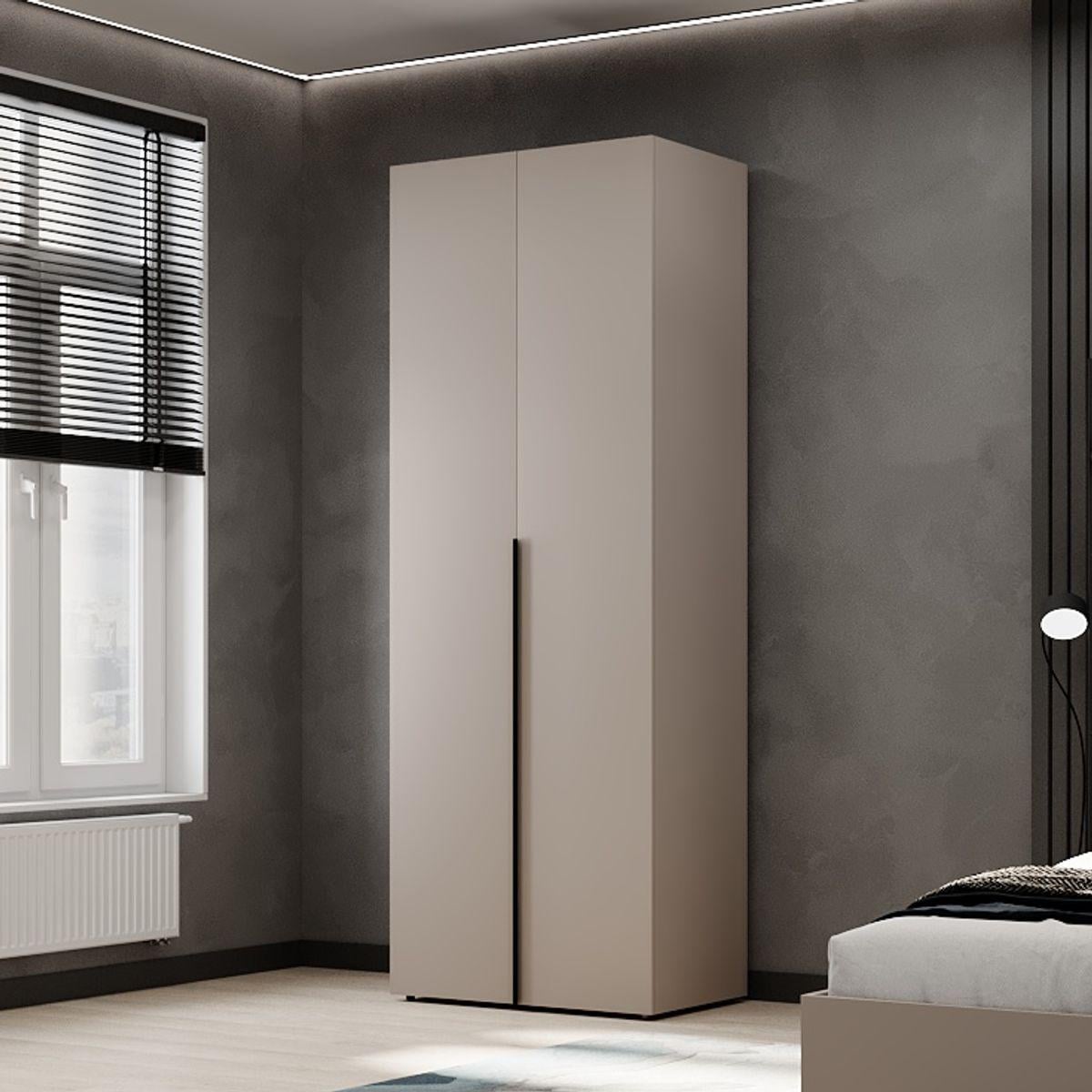 Шкаф двухдверный AiH Light со штангой и полками ЛДСП 80x220x50 см Кашемир (LT11140000000)