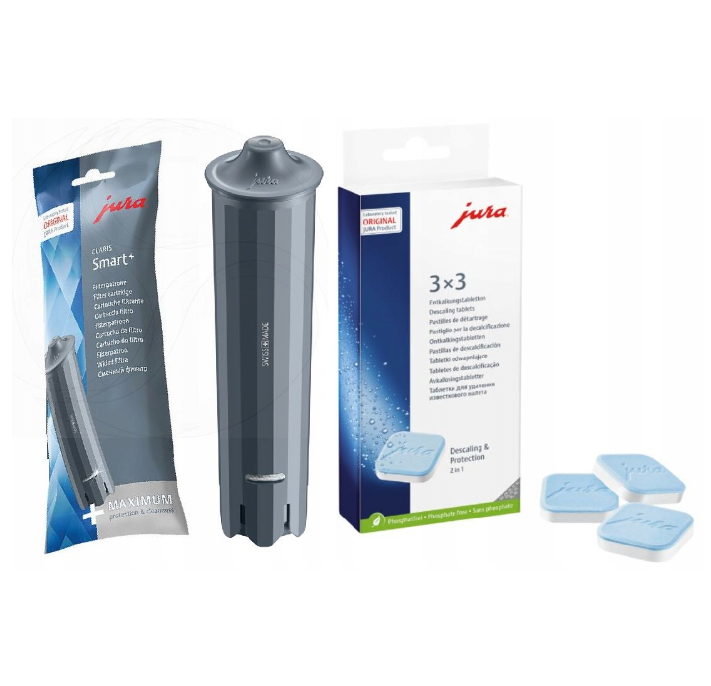 Набір для обслуговування кавомашин Jura фільтр для води/таблетки від накипу 9 шт. (10262068)