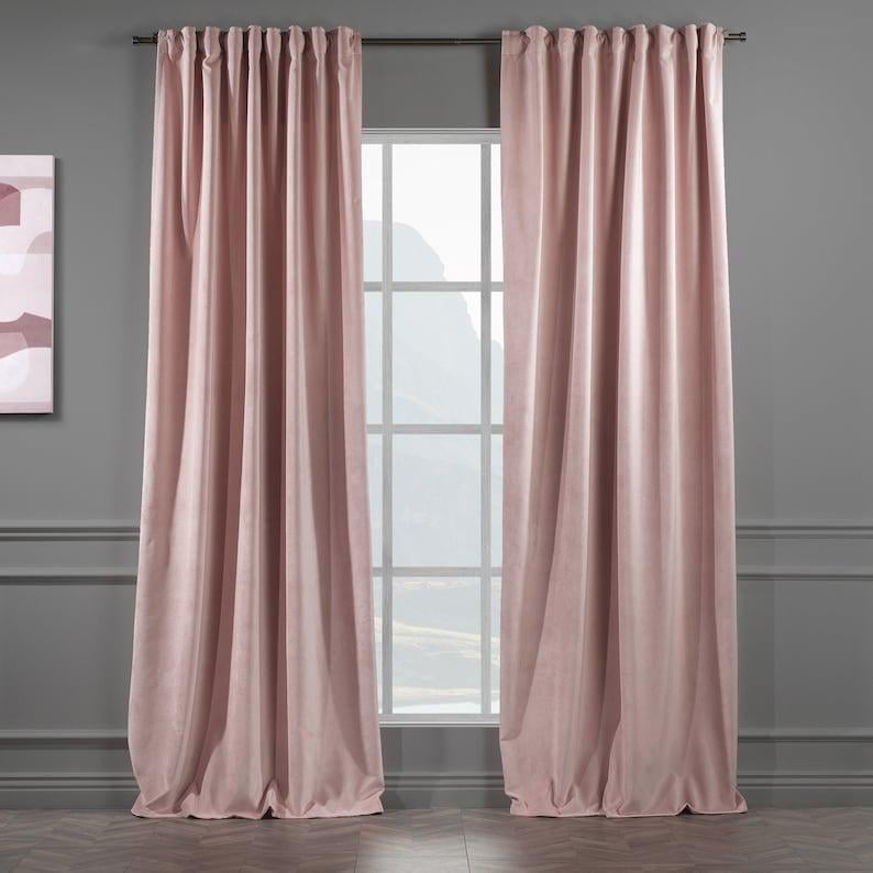 Комплект штор Academy Gardin Элит Бархат 150х280 см 2 шт. Пудровый
