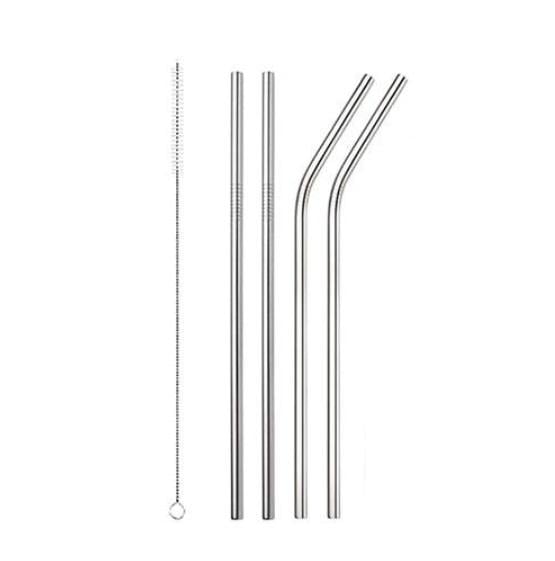 Соломинки еко для напоїв нержавіюча сталь у чохлі 4 шт. Silver (312889) Соломинки еко для напоїв нержавіюча сталь у чохлі 4 шт. Silver (312889)