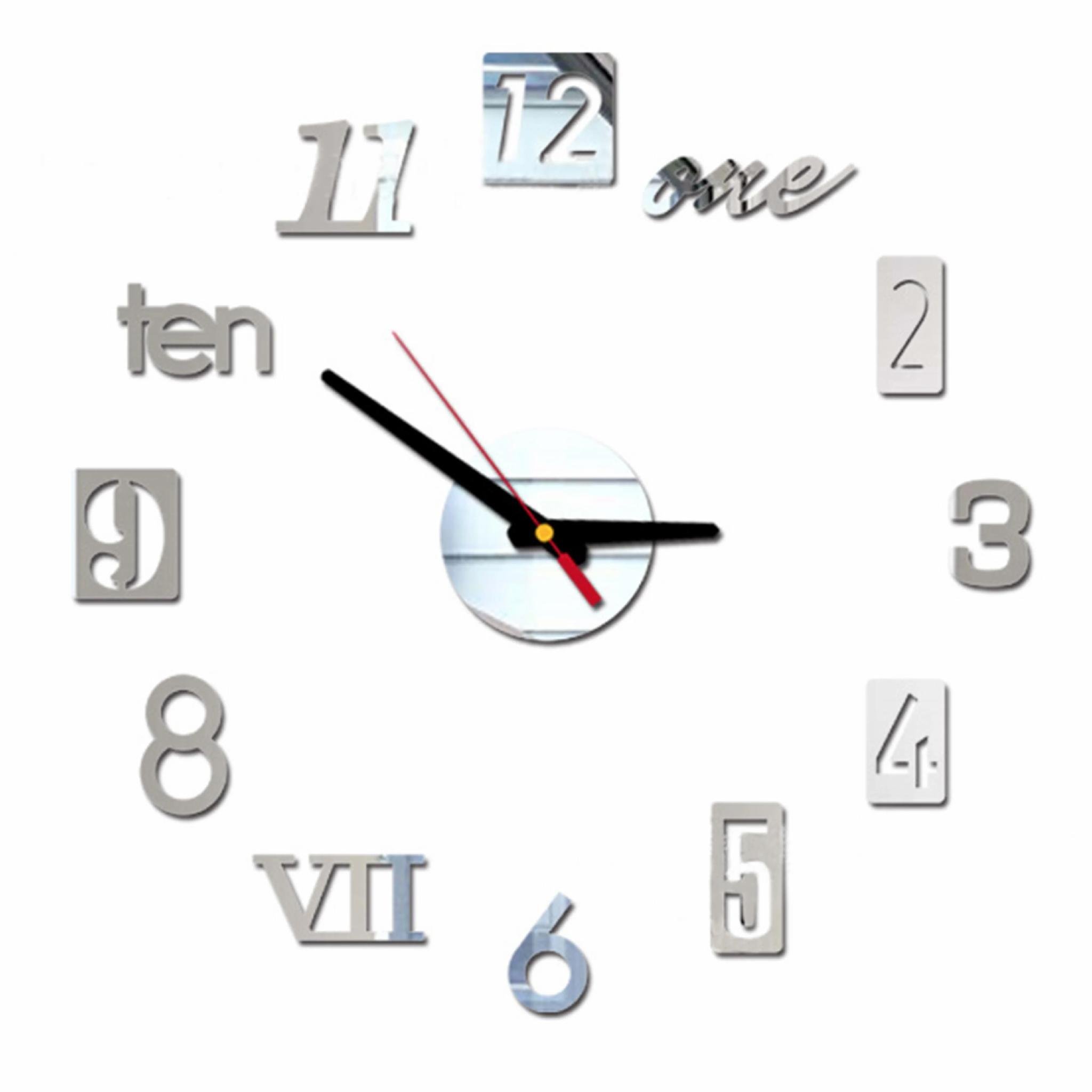 Часы настенные 3D Assorted бескаркасные с бесшумным механизмом самоклеящиеся 40 см Серебристый (D-0112) Часы настенные 3D Assorted бескаркасные с бесшумным механизмом самоклеящиеся 40 см Серебристый (D-0112)