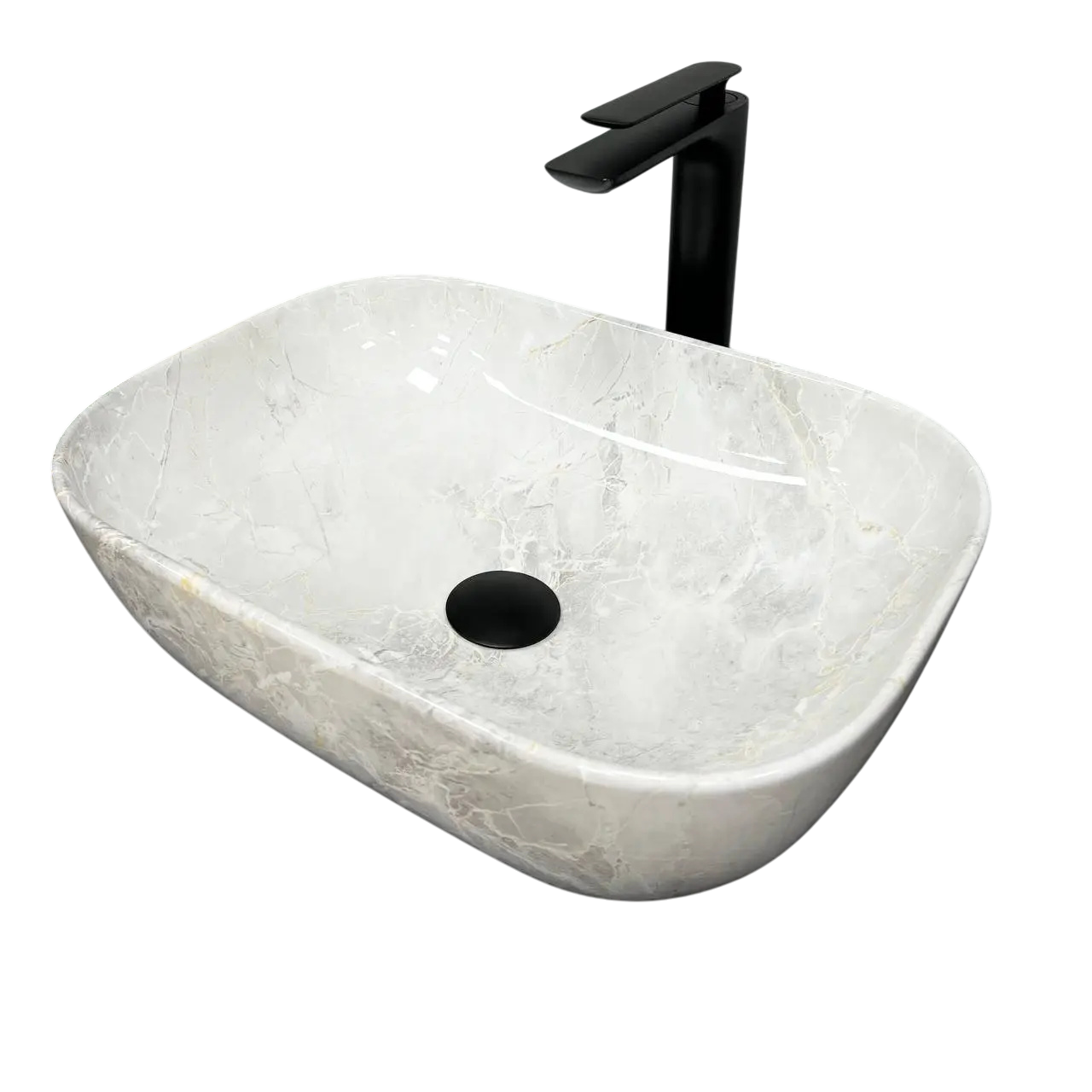 Раковина накладная VBI Ravenna Light Stone Glossy прямоугольная 325x460 мм Серый глянцевый (RM-VBI-011206)
