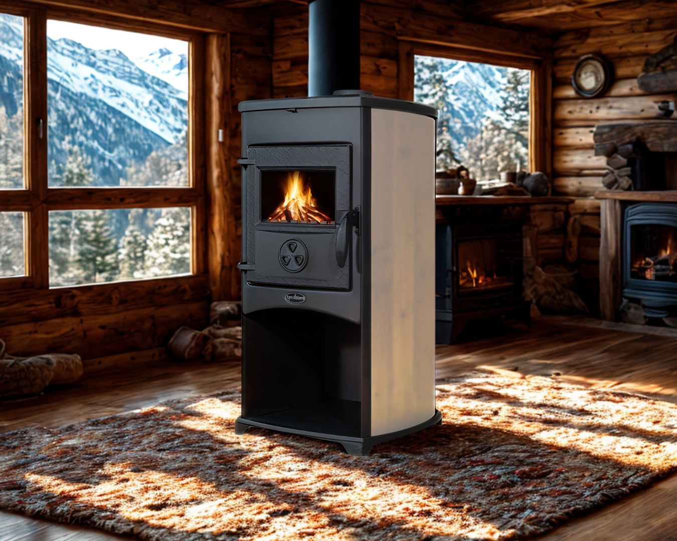 Піч чавунна Tim Sistem NORA на дровах бежева - фото 3 Піч чавунна Tim Sistem NORA на дровах бежева - фото 3