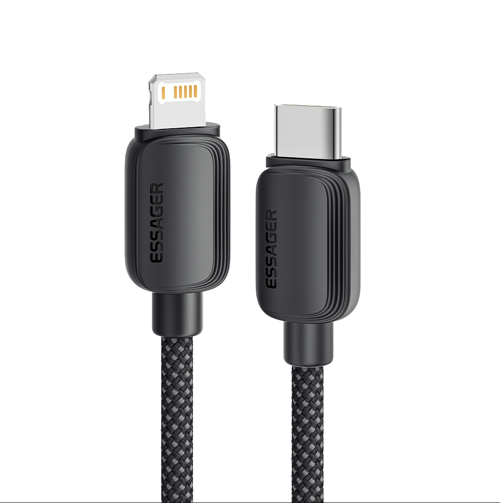Кабель Essager Breeze USB Cable USB-C to Ligthning 20 Вт 1 м Черный (EXCTL-WL01-P)