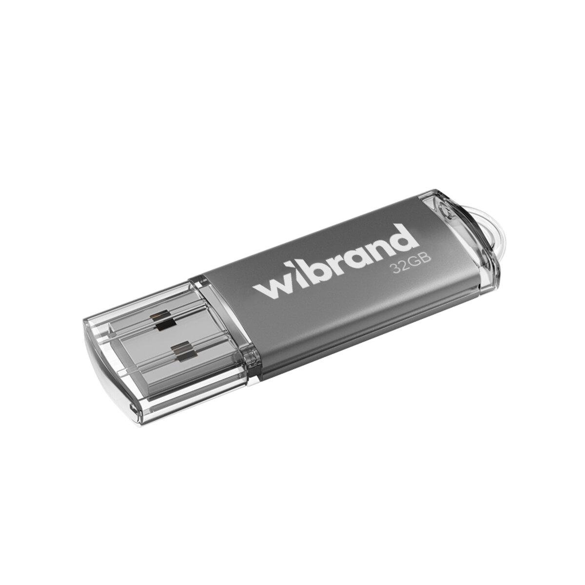 Флеш-пам'ять USB пластиковий брелок Flash Wibrand WI2.0/CU32P1S USB 2.0 Cougar 32 Gb Silver (602131) - фото 1