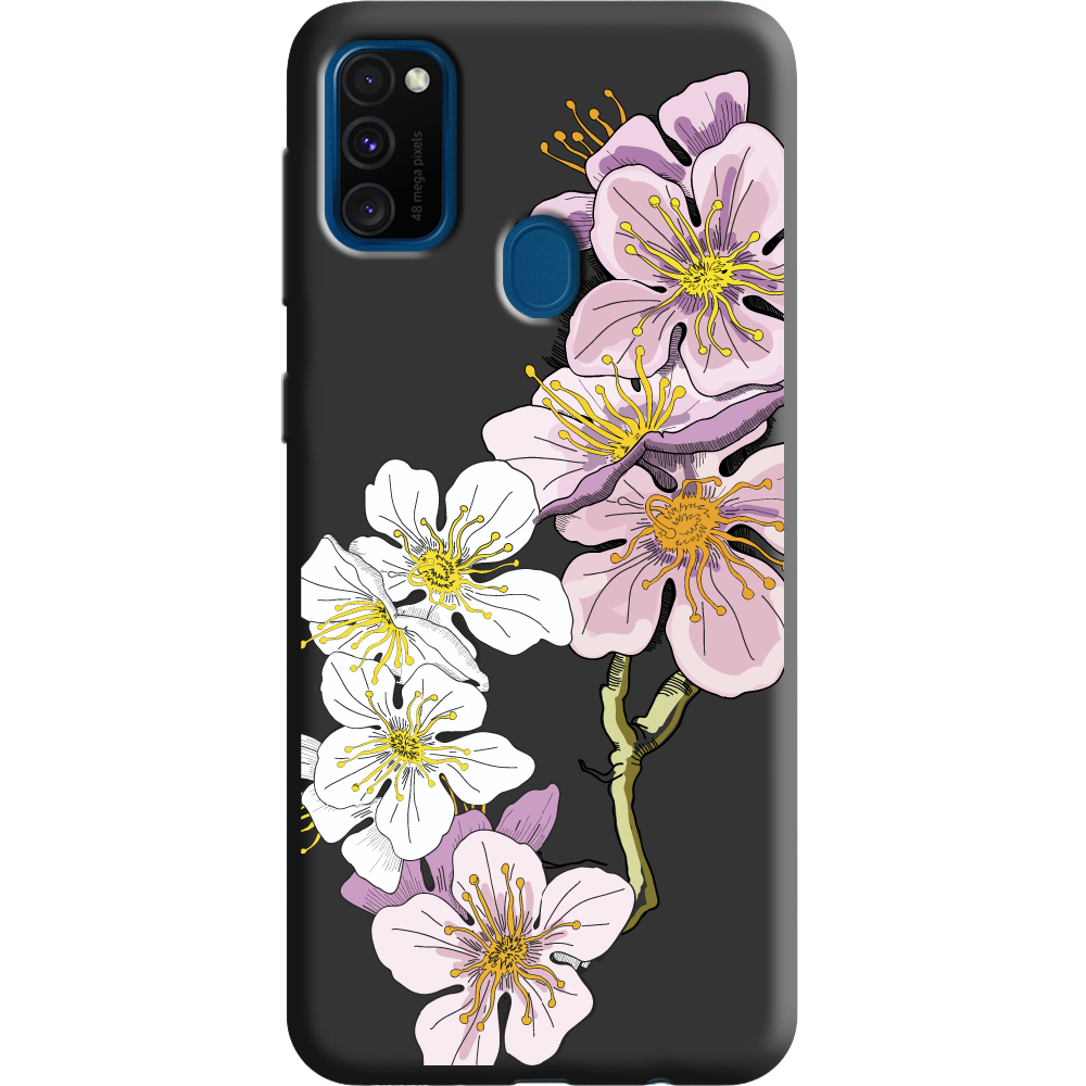 Чехол с рисунком Boxface Samsung M307 Galaxy M30s Cherry Blossom Черный силикон (38209-cc4-38658)