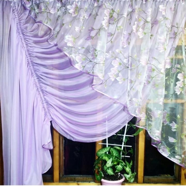 Фіранка Камелія ліва Гілочки бузку (1501375227)