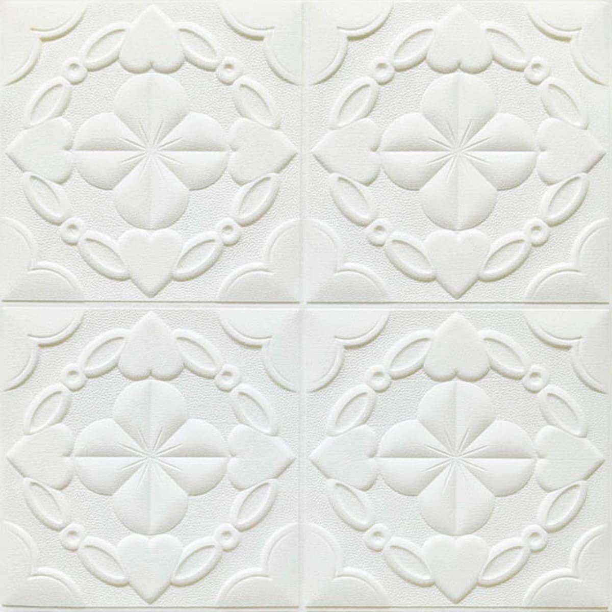 3D-панель Sticker Wall SW-00000009 самоклеящаяся 700х700х9 мм Белый (1323514468)