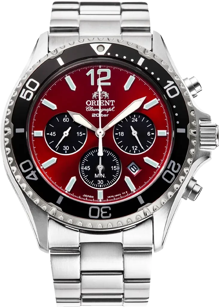 Наручные часы мужские Orient Mako RA-TX0207R10B со стальным корпусом/сапфировым стеклом WR 200 м Красный (3124584448)