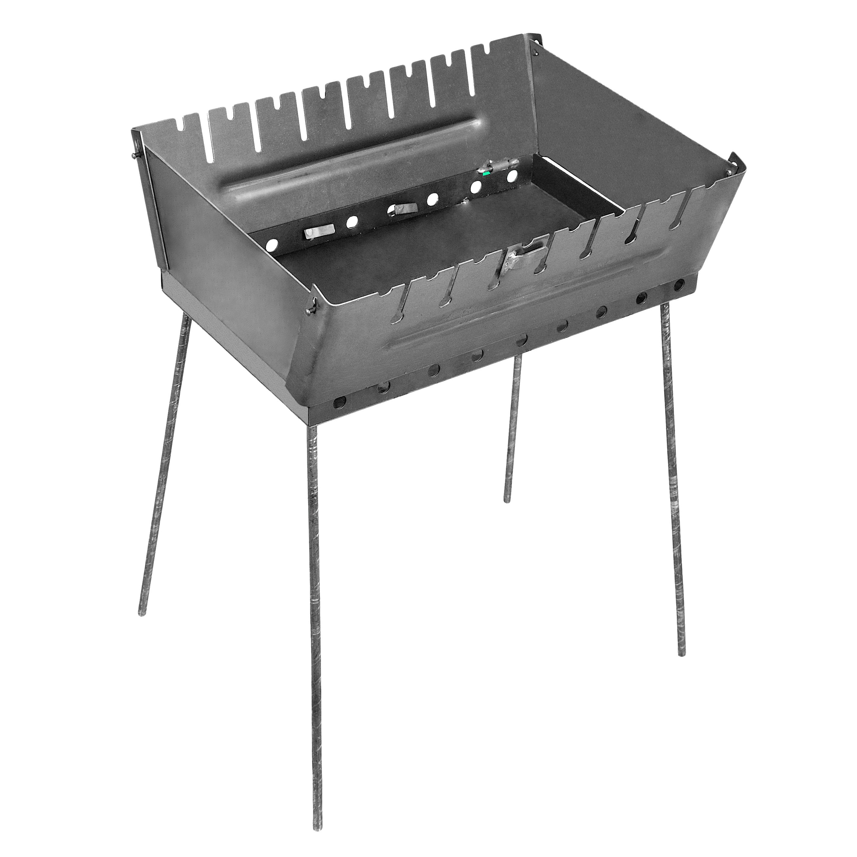 Мангал-чемодан 2 мм 475х350х160 мм раскладной походный