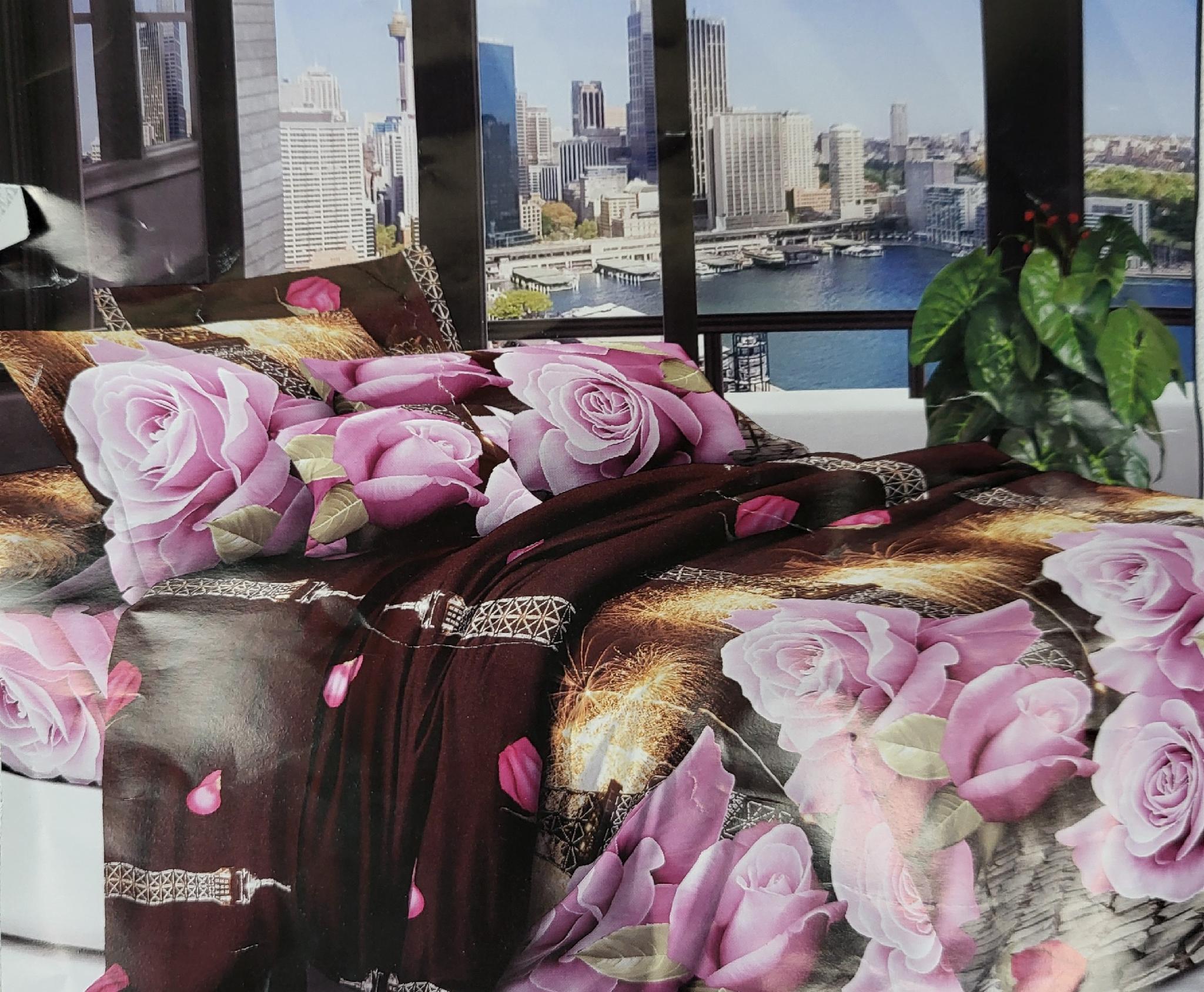 Простынь на кровать Розы 180х200 см (1507)