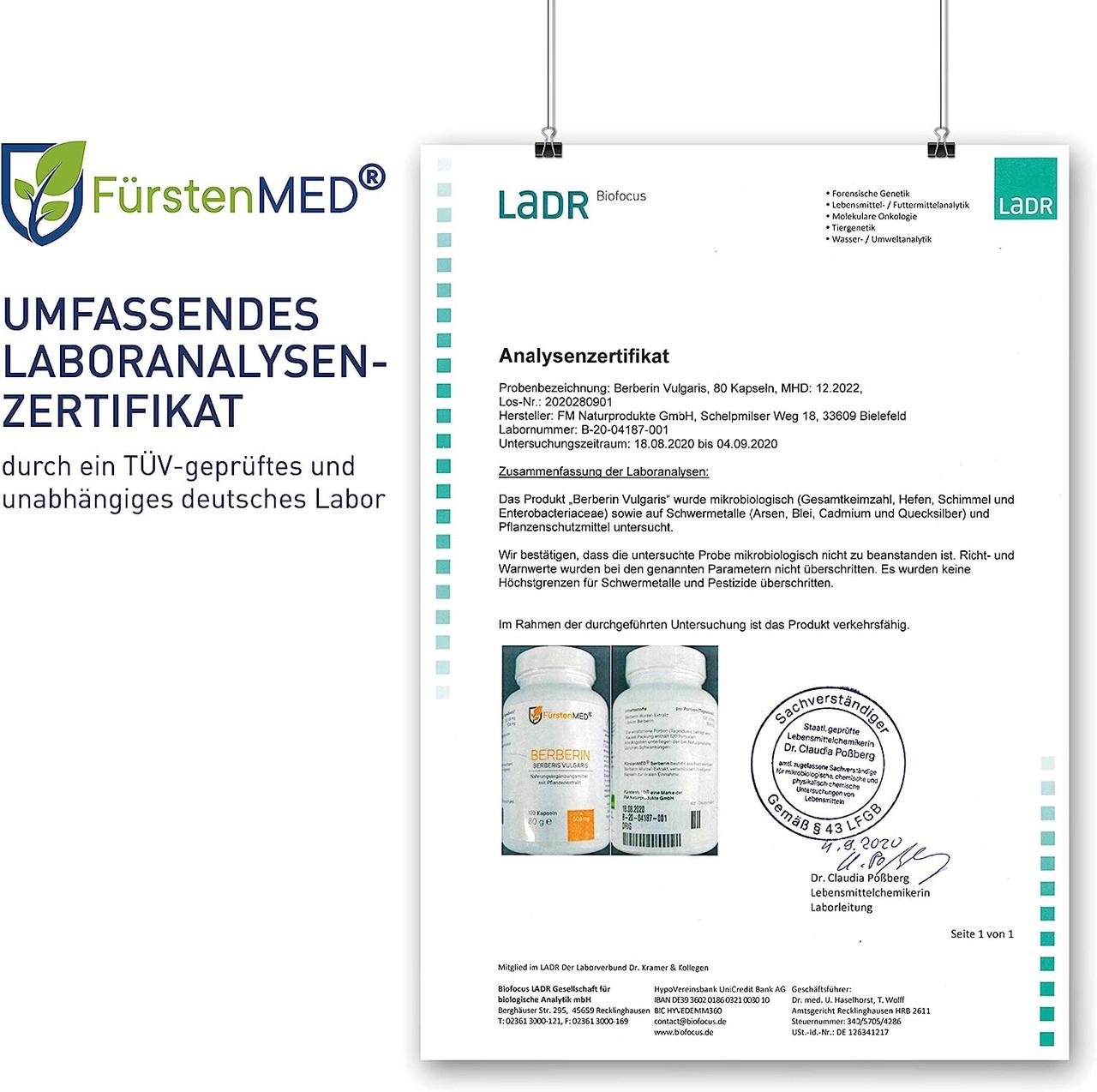 Берберин FurstenMED 506 мг 120 капсул (50091798) - фото 7 Берберин FurstenMED 506 мг 120 капсул (50091798) - фото 7