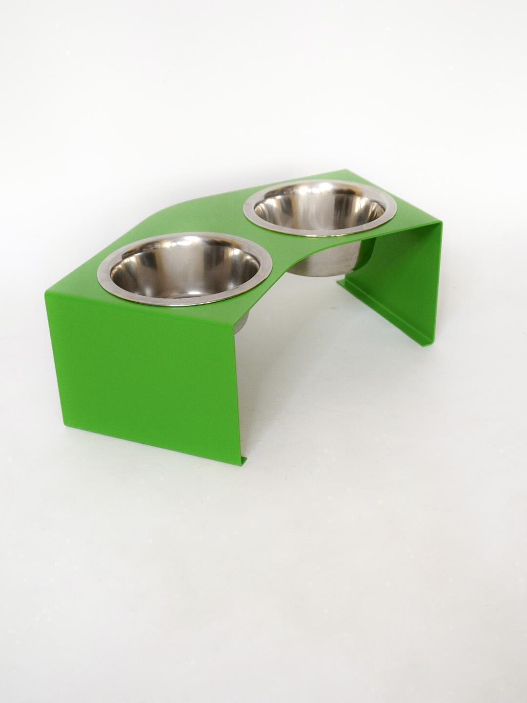 Кормушка Pet table для кішок на 2 миски метал 80 мм 0,45 л Зелений (1024579к) - фото 5