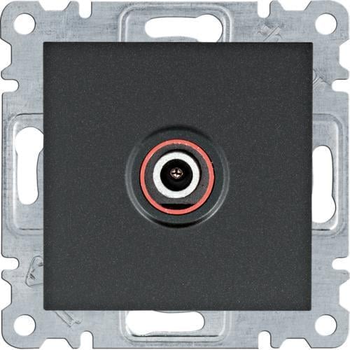 Розетка TV одинарная Hager Lumina Черный (28685390)