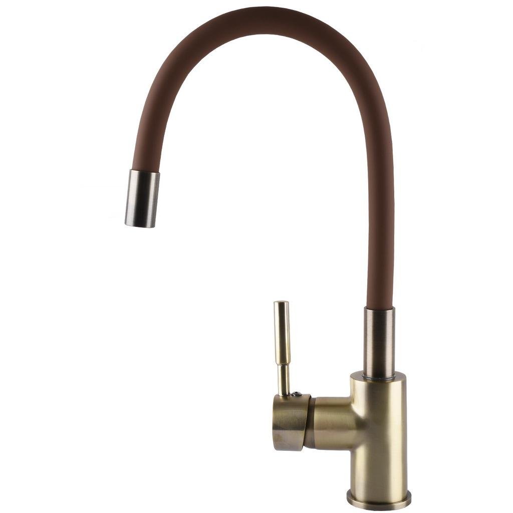 Смеситель для кухни Globus Lux LAZER GLLR-0203SBR-9 000020062 с гибким изливом Бронзовый (108334)