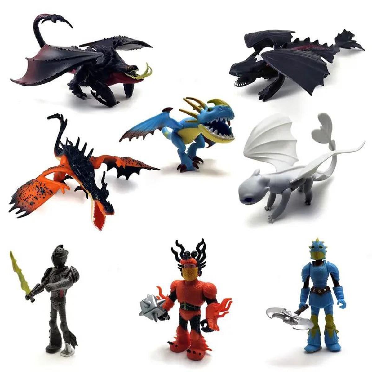 Фігурки Toothless Dragons Беззубик 8 шт. 5-9 см