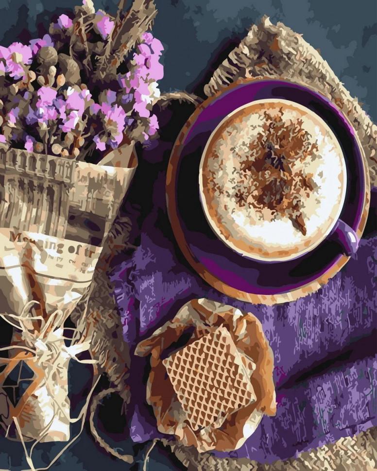 Картина по номерам Brushme "Капучино и цветы" 40х50 см (BK-GX26493)