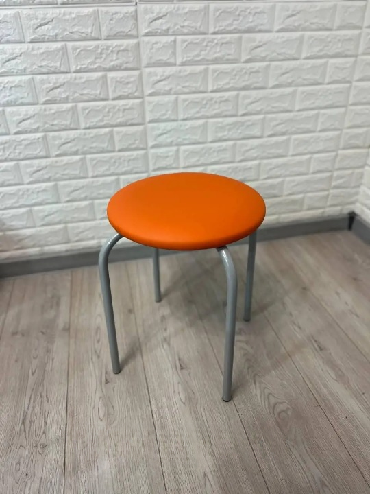 Табурет кухонний Чіко металевий з м'яким сидінням 30х45 см Помаранчевий/Сірий (28374181)