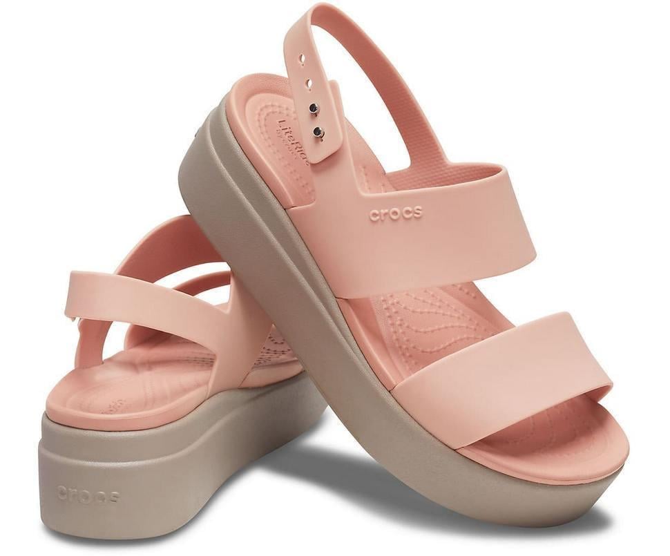 Синдали женские Crocs Brooklyn Low Wedge Pale р. 39/40 Blush/Mushroom (17507)
