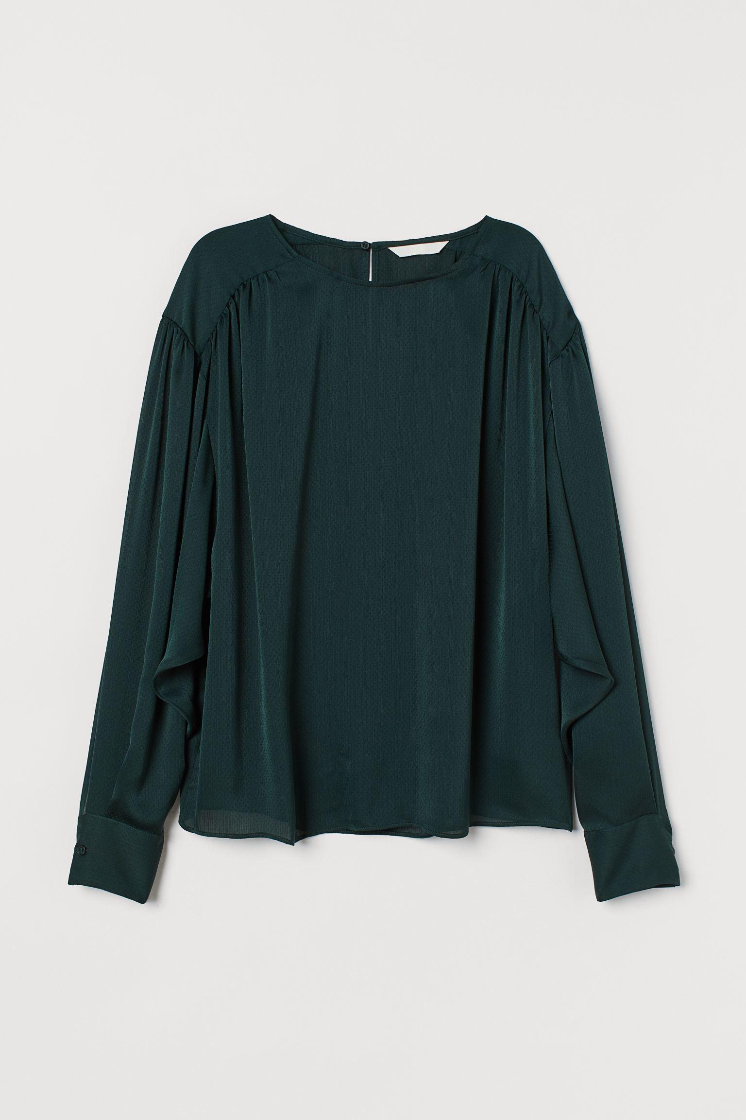 Блуза H&M S Темно-зеленый (23128171501)