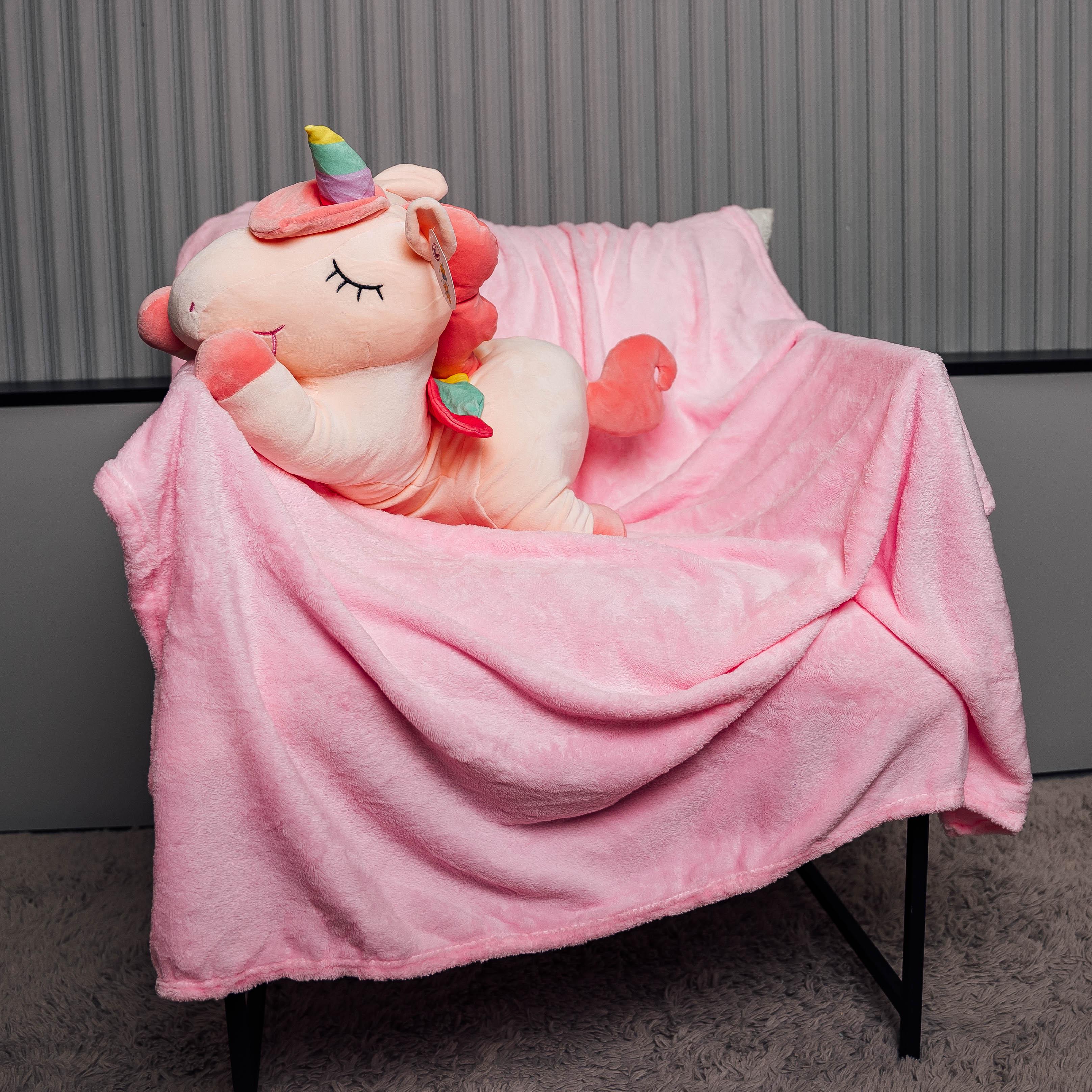 Дитячий плед/подушка Єдиноріг 140x110 см Рожевий (88105) Дитячий плед/подушка Єдиноріг 140x110 см Рожевий (88105)