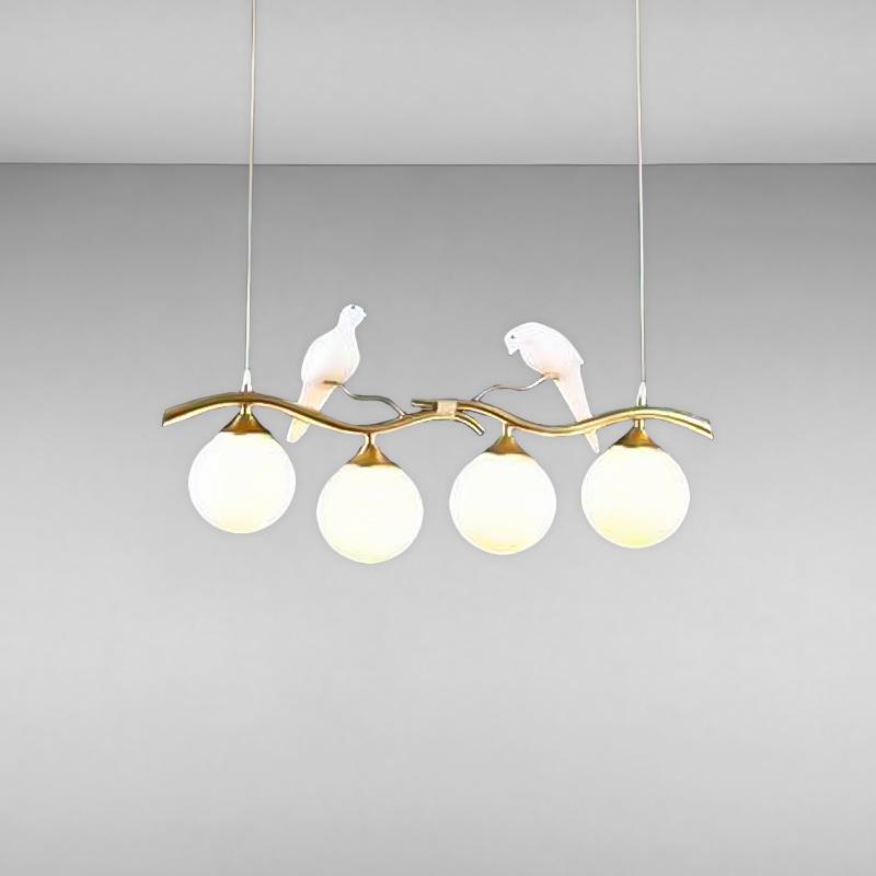 Люстра подвесная лофт Light House MX-16370/4 на четыре лампы Бронза/Белый