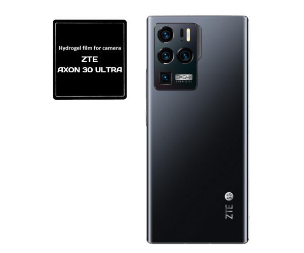Противоударная гидрогелевая пленка Hydrogel Film для ZTE Axon 30 Ultra на камеру 3 шт, Transparent
