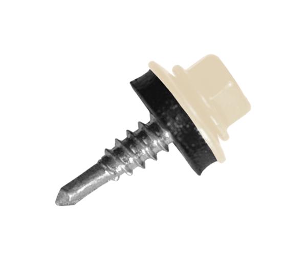 Саморіз покрівельний по металу з шайбою EPDM MAXPRO 4,8х19 мм 250 шт. RAL-1014 (SDSM-48191014) - фото 1 Саморіз покрівельний по металу з шайбою EPDM MAXPRO 4,8х19 мм 250 шт. RAL-1014 (SDSM-48191014) - фото 1