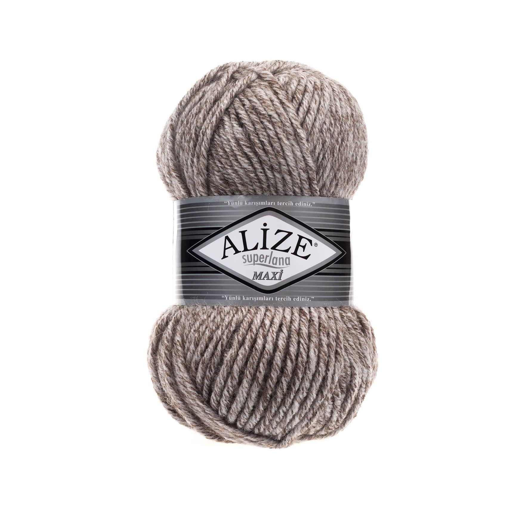 Пряжа Alize Superlana Maxi 803 Молочно-коричневый меланж (6571)