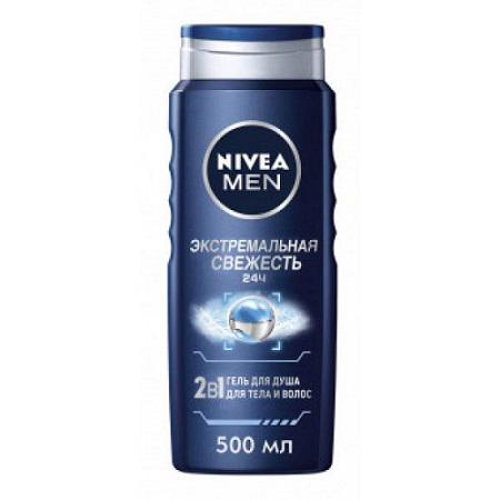 Гель для душа Nivea Men Экстремальная свежесть 2в1 для тела и волос с охлаждающим эффектом 500 мл