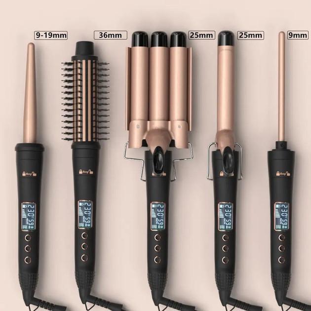 Плойка стайлер професійний з насадками 5в1 DSP ZO652 3 хвилі з LED дисплеєм для локонів гребінець для випрямлення щипці - фото 9 Плойка стайлер професійний з насадками 5в1 DSP ZO652 3 хвилі з LED дисплеєм для локонів гребінець для випрямлення щипці - фото 9