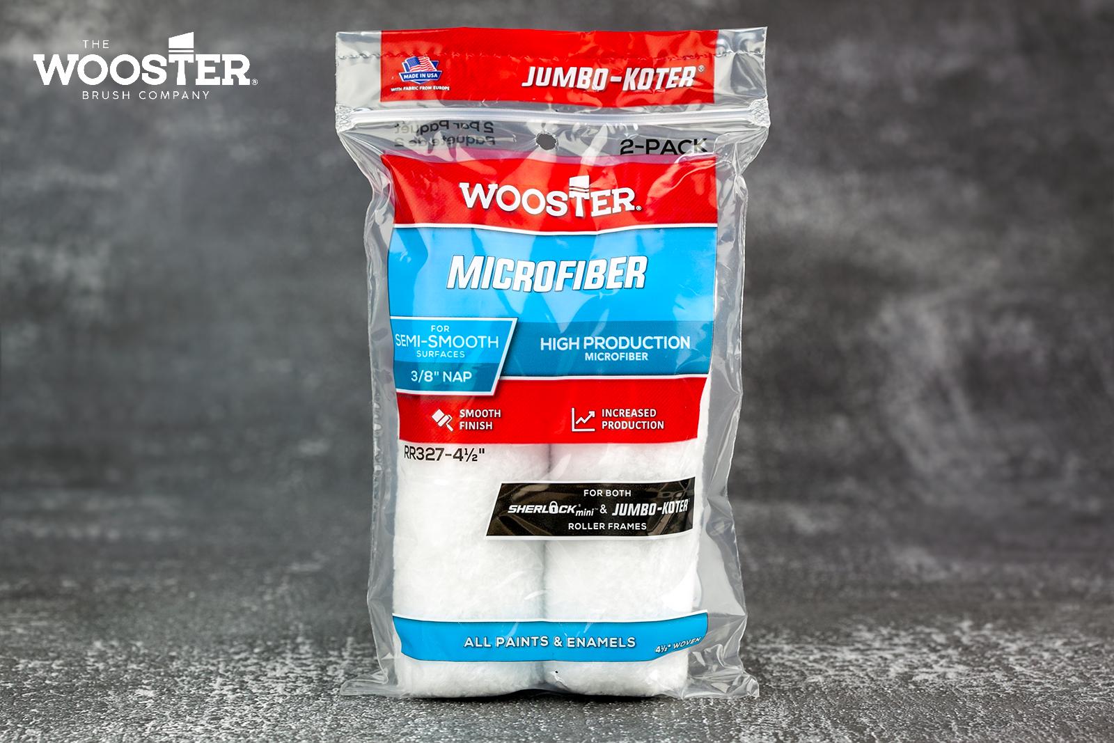 Мінівалики Wooster Microfiber ткані 10 см 4" ворс 10 мм 3/8" 2 шт. (RR327-4) - фото 4 Мінівалики Wooster Microfiber ткані 10 см 4" ворс 10 мм 3/8" 2 шт. (RR327-4) - фото 4