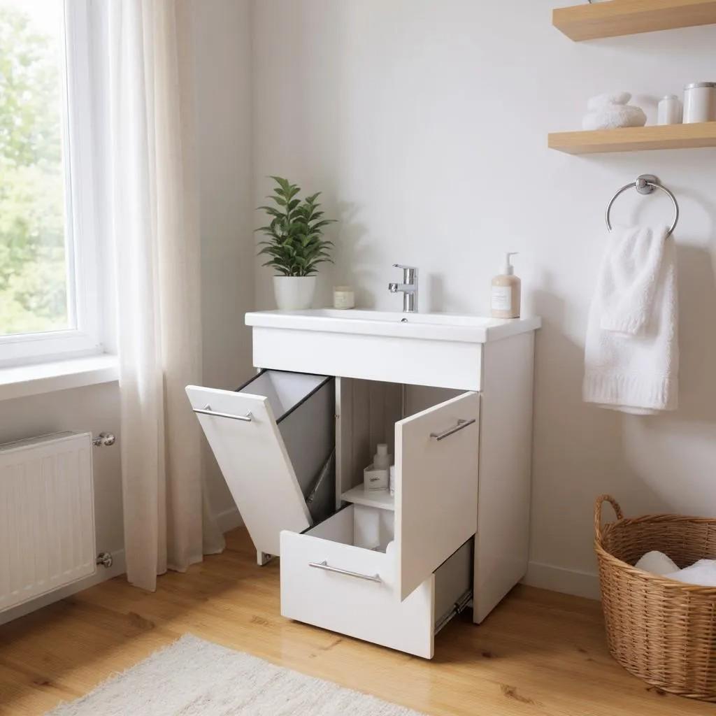 Тумба для ванної кімнати Mikola-M Plastics 2.0 В м з прямокутним умивальником 90 см (2486)