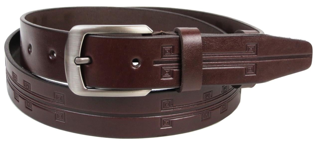 Ремень для брюк Skipper 1453-33 мужской кожаный Коричневый