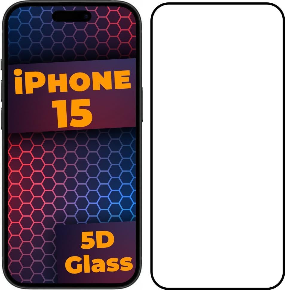 5D стекло iPhone 15 (Защитное Full Glue) Black (38376)