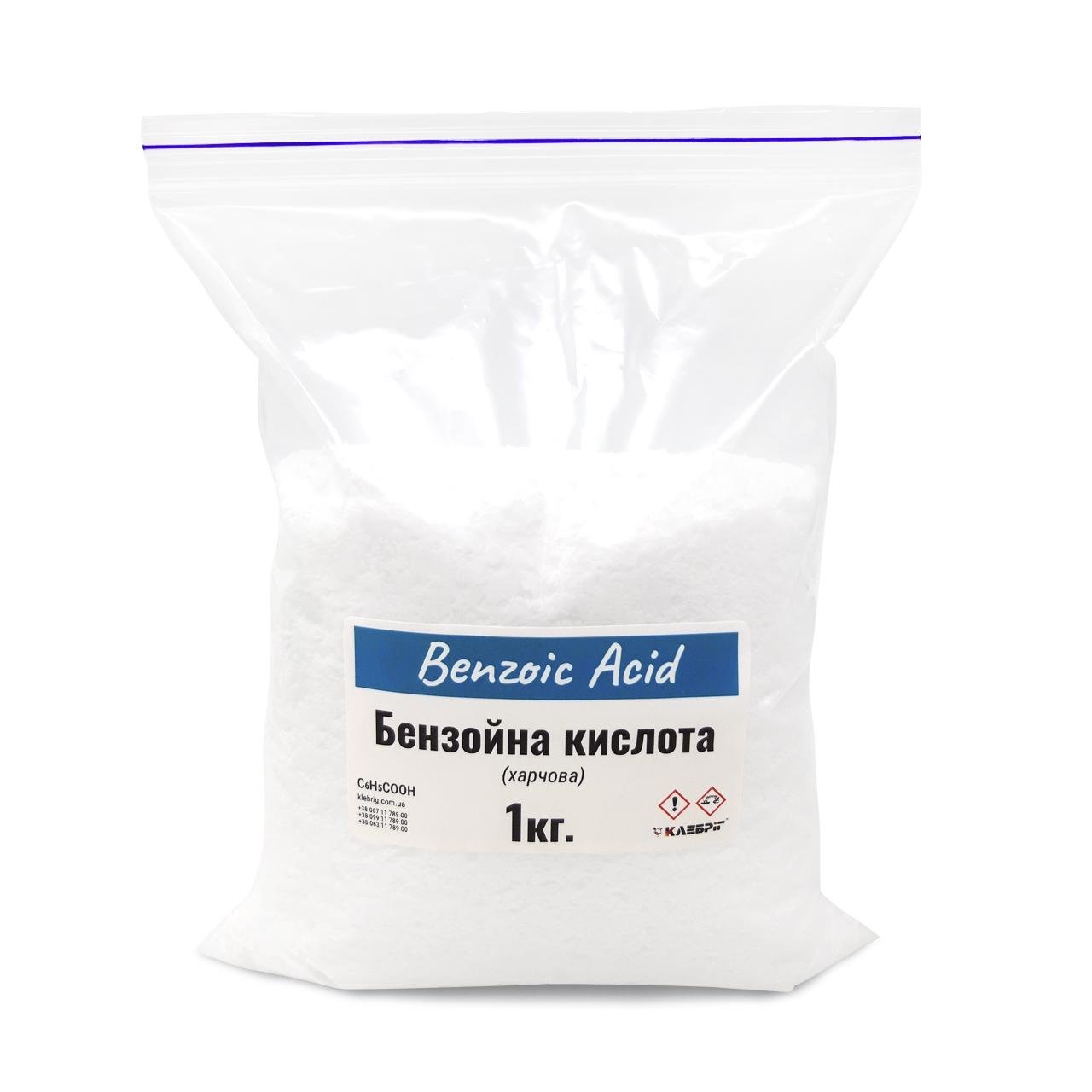 Пищевая добавка Klebrig Бензойная кислота Е-210 1 кг (БЕНЗкта.К-1) - фото 1