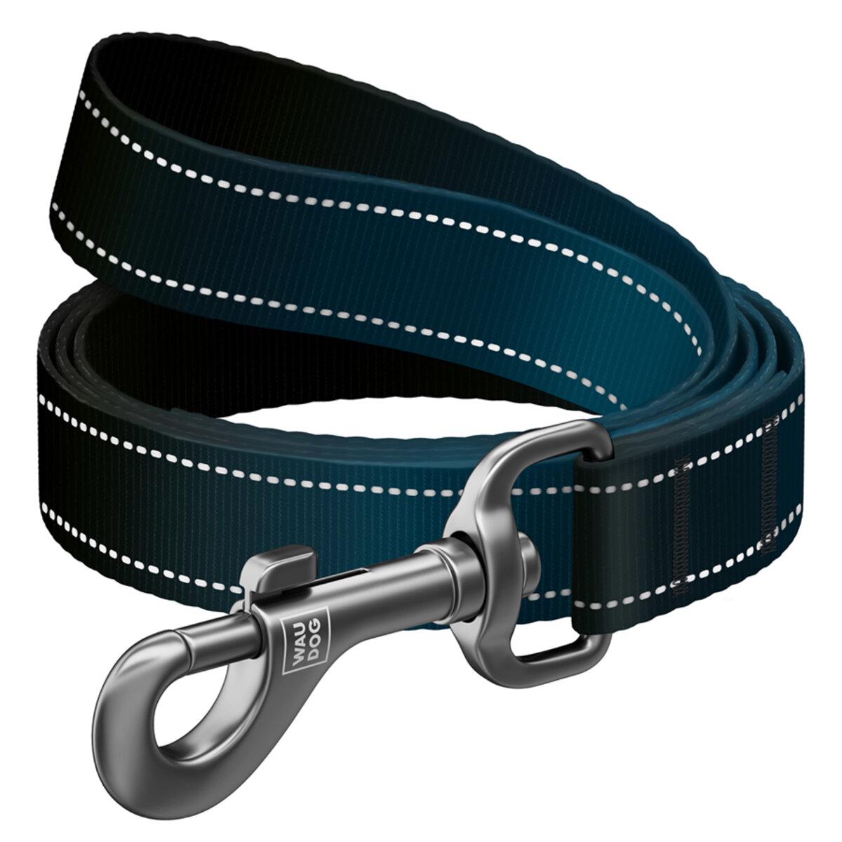 Поводок для собак Waudog Nylon Mono светоотражающий M 20 мм х 300 см Черный (46441 Col)